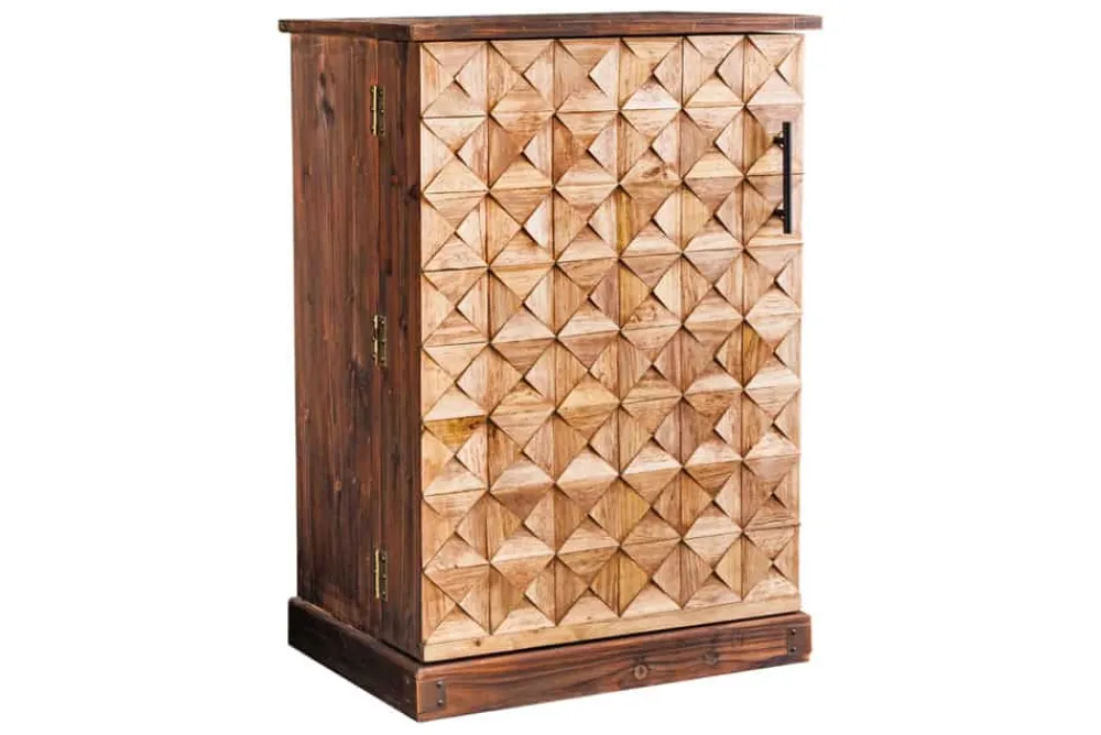 Riess-Ambiente Mehr...|Massivholzschränke > Design Barschrank BODEGA 90cm natur Pinienholz Weinregal Glashalter Schubladen