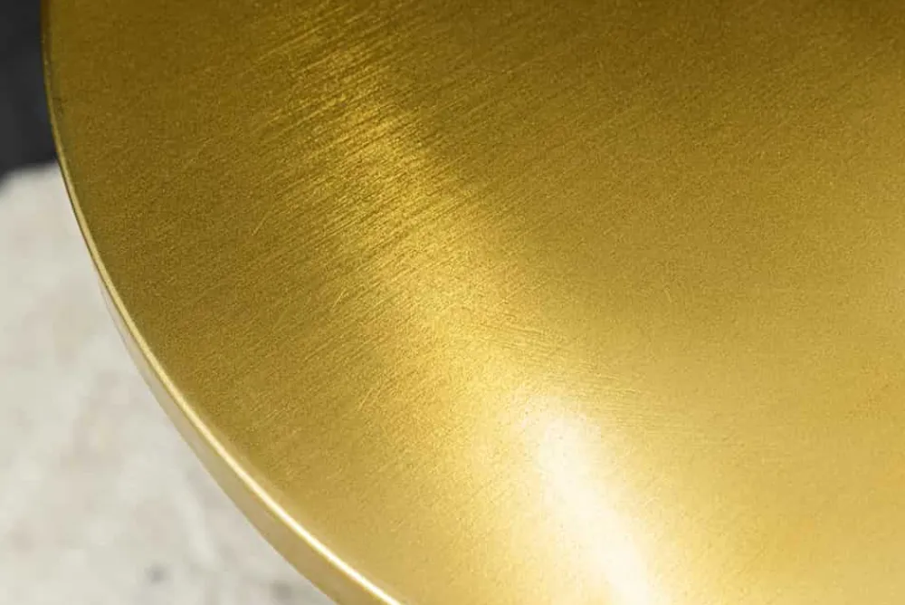 Riess-Ambiente Beistelltische|Goldene Möbel > Design Beistelltisch ABSTRACT 60cm gold Metall gebürstet Patina Handarbeit rund Säulentisch