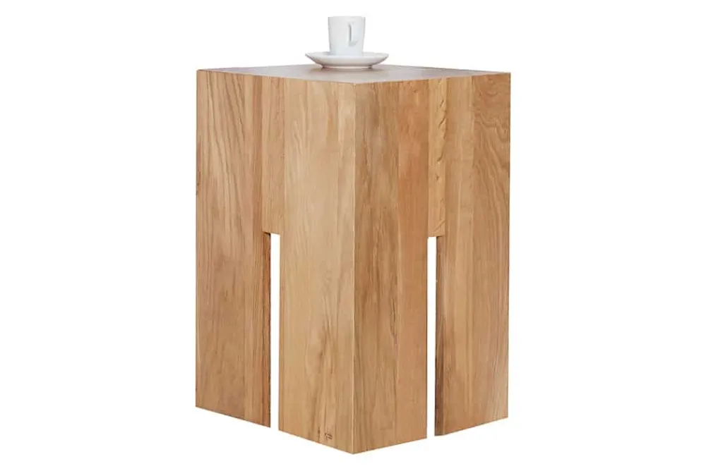 Riess-Ambiente Mehr...|Couchtische > Design Beistelltisch CASTLE 45cm natur Wildeiche Massivholz geölt Sitzhocker