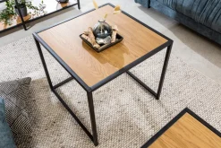 Riess-Ambiente Beistelltische|Industrial Loft > Design Beistelltische 2er Set SLIM LINE 50cm Wildeiche schwarz Industrial Stil