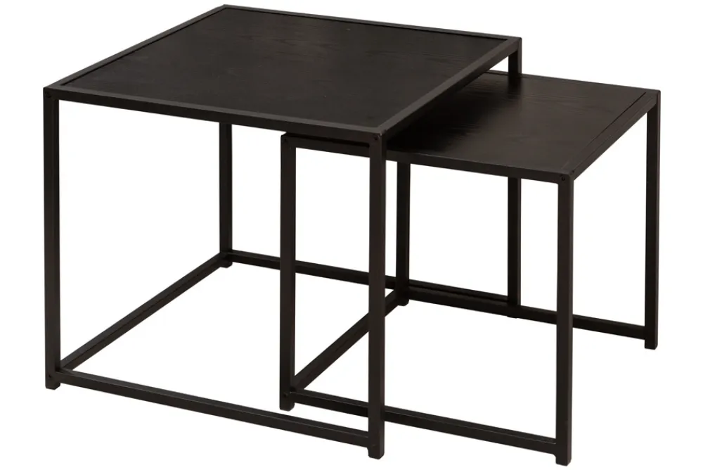 Riess-Ambiente Beistelltische|Industrial Loft > Design Beistelltische 2er Set SLIM LINE 50cm Esche schwarz Industrial Stil