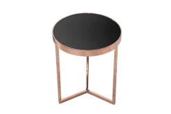 Riess-Ambiente Beistelltische|Couchtische & Truhen > Design Beistelltisch Original ASTRO 50cm kupfer Metall schwarze Glasplatte Couchtisch rund