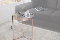 Riess-Ambiente Beistelltische|Couchtische & Truhen > Design Beistelltisch Original ASTRO 50cm kupfer Metall schwarze Glasplatte Couchtisch rund