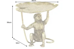Riess-Ambiente Beistelltische|Goldene Möbel > Design Beistelltisch WILDLIFE MONKEY 60cm gold antik Metall handmade