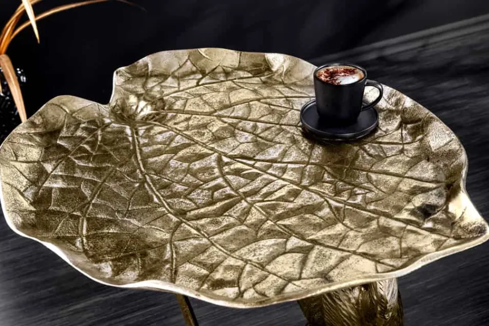 Riess-Ambiente Beistelltische|Goldene Möbel > Design Beistelltisch WILDLIFE MONKEY 60cm gold antik Metall handmade
