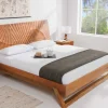 Riess-Ambiente Mehr... > Design Bett SCORPION 180x200cm braun Mangoholz 3D Schnitzerei Massivholz Doppelbett