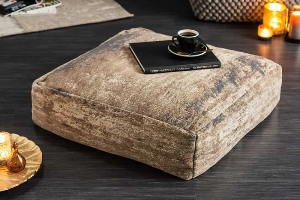 Riess-Ambiente Sitzpoufs|Heimtextilien > Design Bodenkissen XL MODERN ART 70cm braun abstraktes Muster Sitzkissen