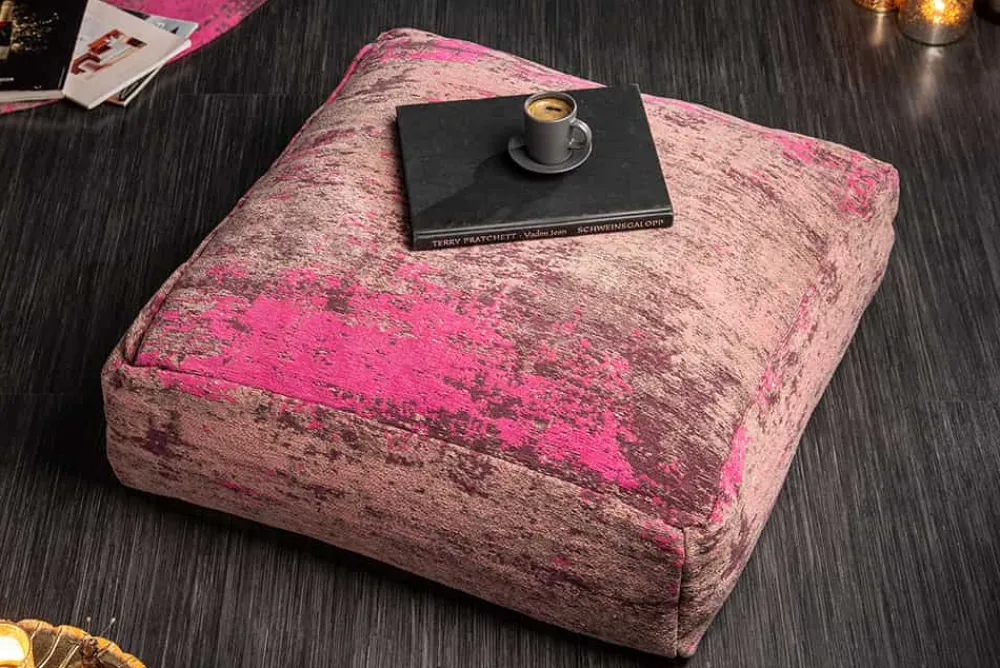 Riess-Ambiente Sitzpoufs|Heimtextilien > Design Bodenkissen XL MODERN ART 70cm rot pink abstraktes Muster Sitzpouf
