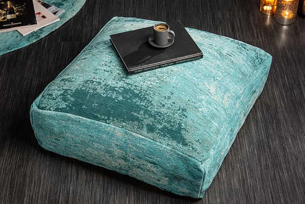 Riess-Ambiente Sitzpoufs|Heimtextilien > Design Bodenkissen XL MODERN ART 70cm türkis abstraktes Muster Sitzkissen