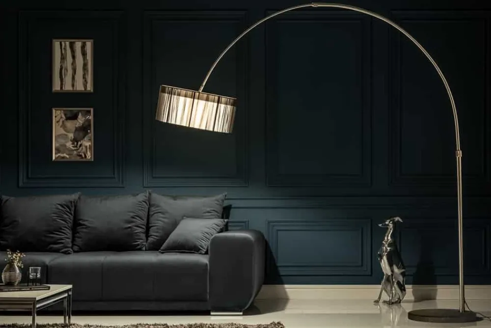 Riess-Ambiente Stehleuchten > Design Bogenlampe EXTENSO 230cm schwarz Stehlampe mit Marmorfuß
