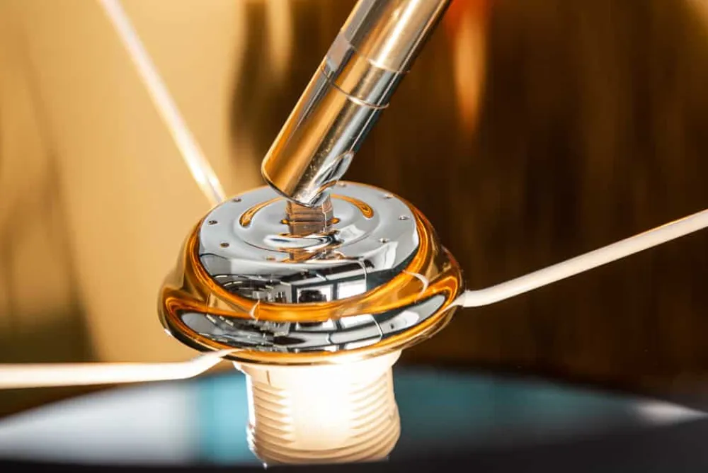 Riess-Ambiente Goldene Möbel|Stehleuchten > Design Bogenlampe FORMA 215cm schwarz gold Stehlampe mit Marmorfuß