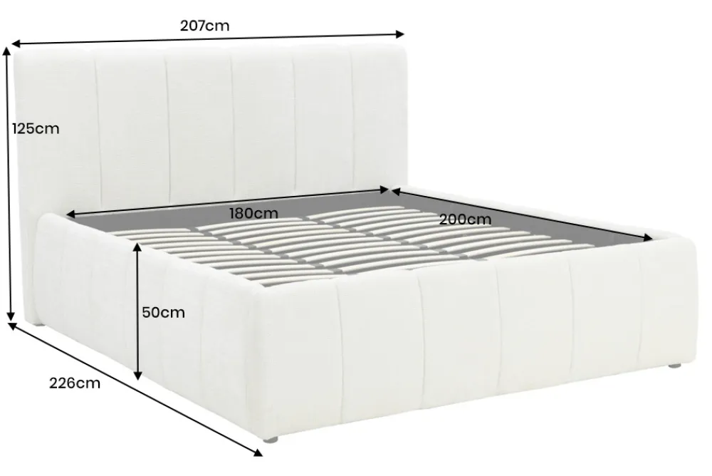 Riess-Ambiente Boxbetten > Design Boxbett ADLON 180x200cm beige Chenille Cremona mit Stauraum und Lattenrost