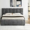 Riess-Ambiente Boxbetten > Design Boxbett ADLON 180x200cm grau Chenille mit Stauraum und Lattenrost