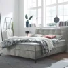 Riess-Ambiente Boxbetten|Samt Möbel > Design Boxbett DECADENCIA 180x200cm silbergrau Samt mit Stauraum Matratze Topper