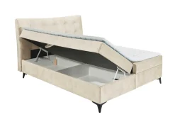 Riess-Ambiente Boxbetten|Samt Möbel > Design Boxbett DECADENCIA 180x200cm beige Samt mit Stauraum Matratze Topper