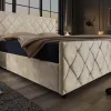 Riess-Ambiente Boxbetten|Samt Möbel > Design Boxbett ELYSIUM 160x200cm champagner beige Samt mit Stauraum und Lattenrost