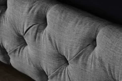 Riess-Ambiente Boxbetten > Design Boxbett PARIS 180x200cm grau Leinen Chesterfield Doppelbett