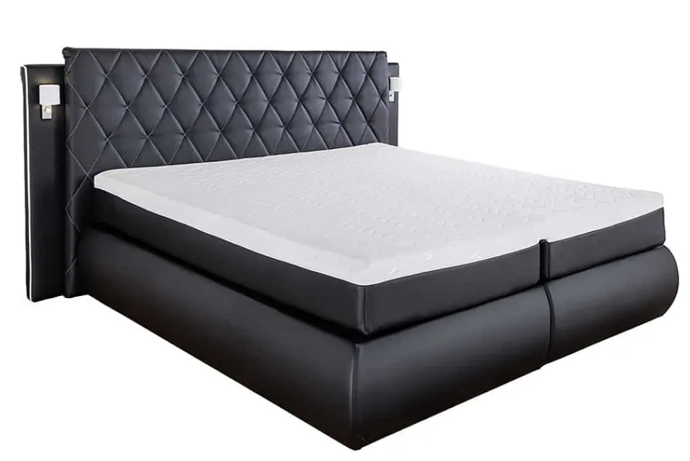 Riess-Ambiente Boxspringbetten > Design Boxspringbett PALAZZO 180x200cm schwarz inkl. Stauraum Matratze Topper