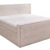 Riess-Ambiente Boxspringbetten > Design Boxspringbett SIGNUM 180x200cm beige Cord inkl. Topper Matratze und Stauraum
