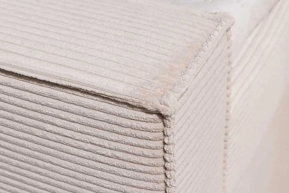 Riess-Ambiente Boxspringbetten > Design Boxspringbett SIGNUM 180x200cm beige Cord inkl. Topper Matratze und Stauraum