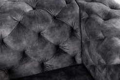 Riess-Ambiente Sessel > Design Chesterfield Sessel MODERN BAROCK 120cm dunkelgrau Samt
