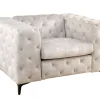 Riess-Ambiente Sessel|Samt Möbel > Design Chesterfield Sessel MODERN BAROCK 120cm champagner beige Samt Federkern
