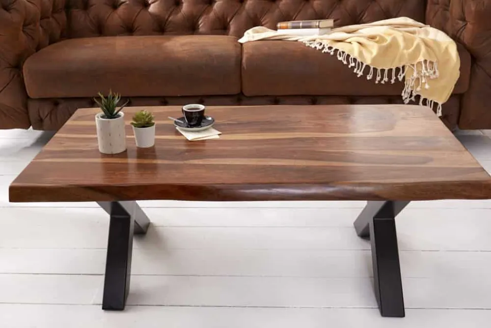 Riess-Ambiente Couchtische & Truhen|Mehr... > Design Couchtisch AMAZONAS 110cm braun Sheesham Massivholz Baumkante