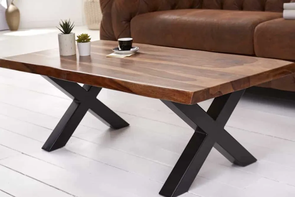 Riess-Ambiente Couchtische & Truhen|Mehr... > Design Couchtisch AMAZONAS 110cm braun Sheesham Massivholz Baumkante