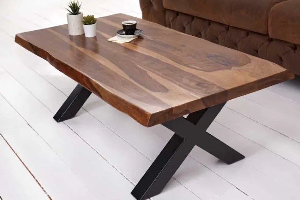Riess-Ambiente Couchtische & Truhen|Mehr... > Design Couchtisch AMAZONAS 110cm braun Sheesham Massivholz Baumkante
