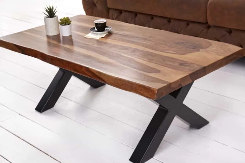 Riess-Ambiente Couchtische & Truhen|Mehr... > Design Couchtisch AMAZONAS 110cm braun Sheesham Massivholz Baumkante