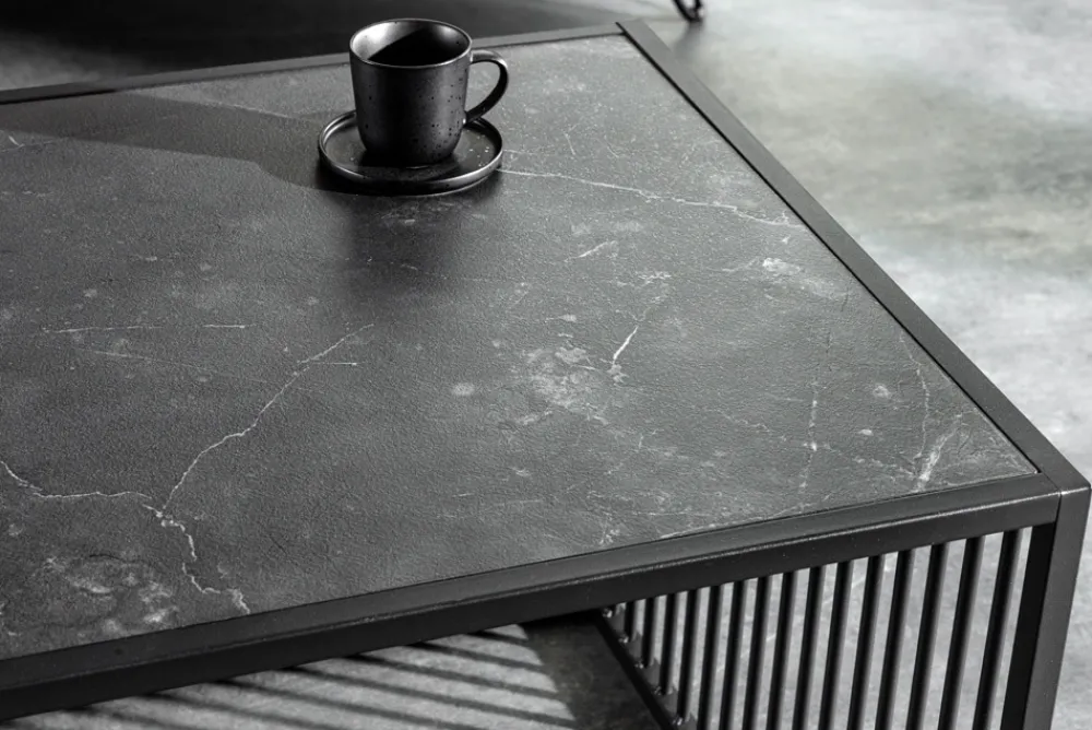 Riess-Ambiente Skandinavisch|Couchtische & Truhen > Design Couchtisch ARCHITECTURE 100cm graphit Rauchglas Metall