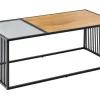 Riess-Ambiente Skandinavisch|Couchtische & Truhen > Design Couchtisch ARCHITECTURE 100cm schwarz Wildeiche Rauchglas Metall Holz