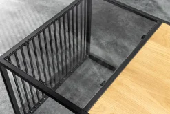 Riess-Ambiente Skandinavisch|Couchtische & Truhen > Design Couchtisch ARCHITECTURE 100cm schwarz Wildeiche Rauchglas Metall Holz