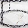 Riess-Ambiente Couchtische & Truhen > Design Couchtisch CHAINS 65cm silber handmade Metall rund Glasplatte Kettengestell