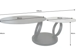 Riess-Ambiente Couchtische & Truhen > Design Couchtisch DANCING RINGS schwarz grau rund drehbar Keramik Metall