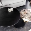 Riess-Ambiente Goldene Möbel|Couchtische & Truhen > Design Couchtisch DANCING RINGS schwarz rund drehbar Pandora Keramik schwarz Metall