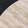 Riess-Ambiente Couchtische & Truhen > Design Couchtisch DANCING RINGS rost rund drehbar Travertin Keramik schwarz Gestell