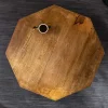 Riess-Ambiente Mehr...|Goldene Möbel > Design Couchtisch DIAMOND 70cm natur Mangoholz massiv messing Eisengestell