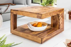 Riess-Ambiente Mehr...|Couchtische > Design Couchtisch GIANT 60cm braun Sheesham Massivholz stone finish mit Ablage