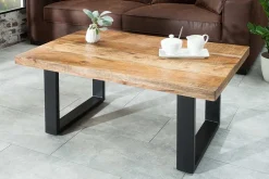 Riess-Ambiente Mehr...|Couchtische > Design Couchtisch IRON CRAFT 100cm Mangoholz Eisen Industrial Design massiv schwarzes Gestell