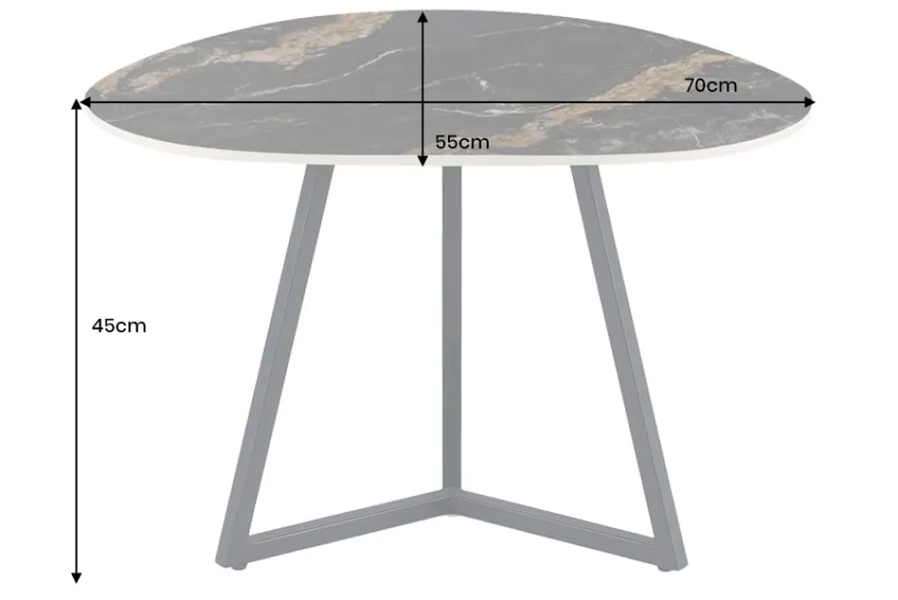 Riess-Ambiente Couchtische & Truhen > Design Couchtisch MARVELOUS 70cm schwarz gold sand AURORA ORO Keramik Metall
