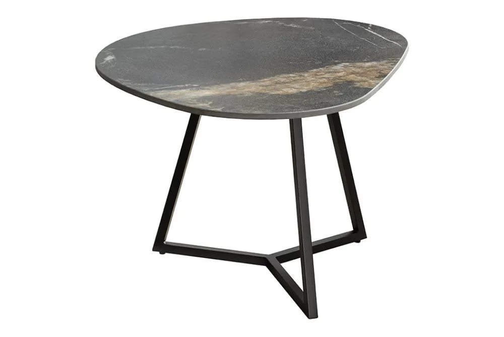 Riess-Ambiente Couchtische & Truhen > Design Couchtisch MARVELOUS 70cm schwarz gold sand AURORA ORO Keramik Metall