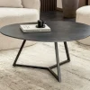 Riess-Ambiente Couchtische & Truhen > Design Couchtisch MARVELOUS 90cm anthrazit Marmor Keramik schwarzes Metall
