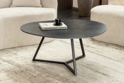 Riess-Ambiente Couchtische & Truhen > Design Couchtisch MARVELOUS 90cm anthrazit Marmor Keramik schwarzes Metall
