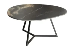 Riess-Ambiente Couchtische & Truhen > Design Couchtisch MARVELOUS 90cm schwarz gold sand Aurora Oro Keramik Metall
