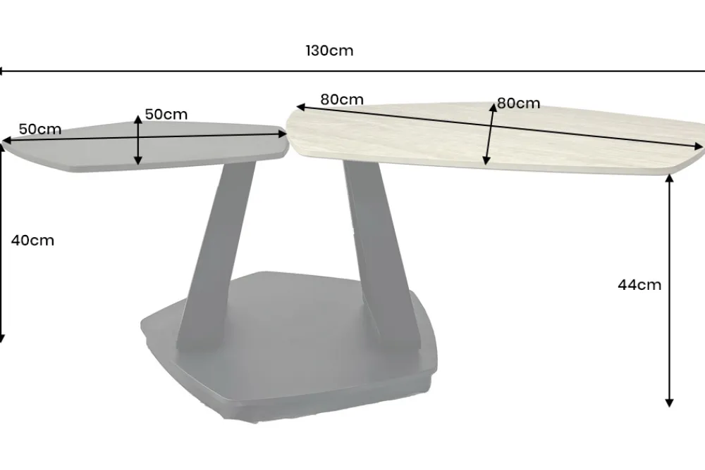 Riess-Ambiente Couchtische & Truhen > Design Couchtisch MOVEMENT rost Pentagon drehbar Travertin Keramik schwarz Metall