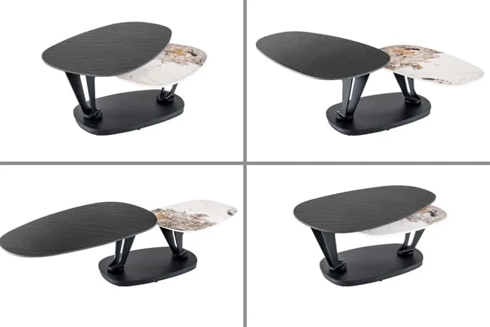 Riess-Ambiente Couchtische & Truhen > Design Couchtisch MOVEMENT schwarz rund drehbar Pandora Keramik Metallgestell