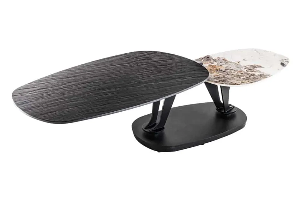 Riess-Ambiente Couchtische & Truhen > Design Couchtisch MOVEMENT schwarz rund drehbar Pandora Keramik Metallgestell