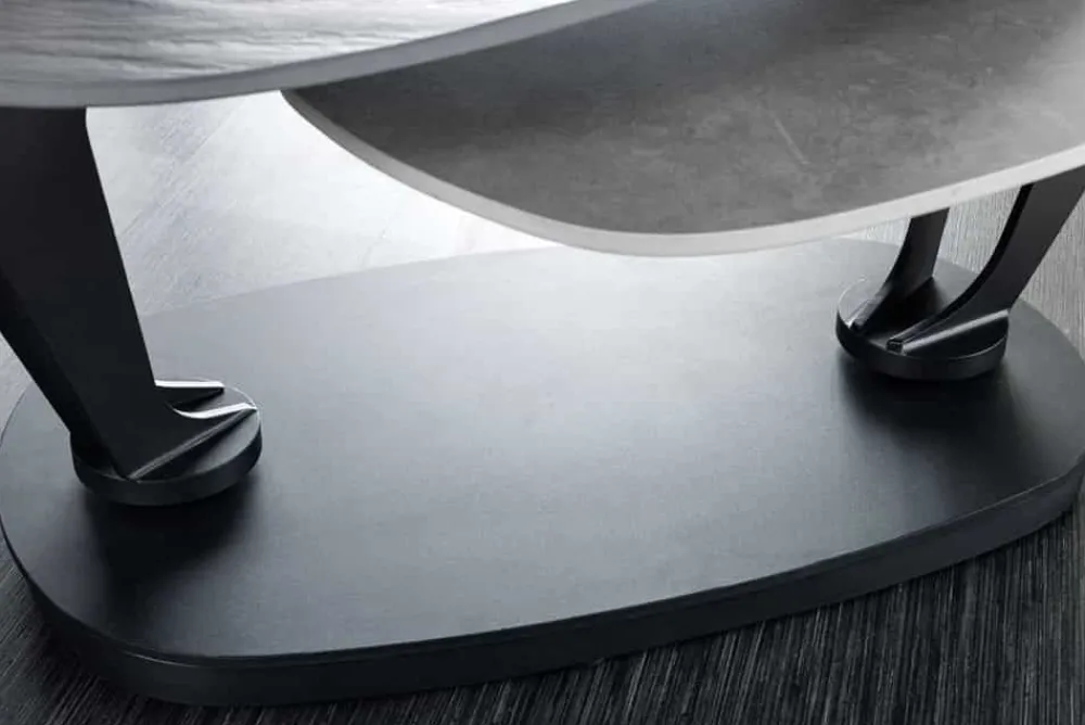 Riess-Ambiente Couchtische & Truhen > Design Couchtisch MOVEMENT schwarz grau rund drehbar Keramik Metallgestell