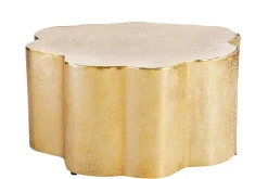 Riess-Ambiente Goldene Möbel|Couchtische & Truhen > Design Couchtisch ORGANIC ORIENT 75cm gold Handarbeit
